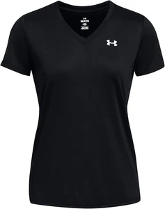 Under Armour T-shirt donna tecnica scollo a V manica corta traspirante nera taglia XL *NUOVA* - Foto 1 di 4