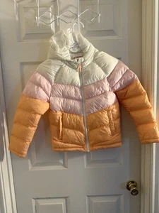heat girls coat size small peach, pink, and white quilted - Picture 1 of 4