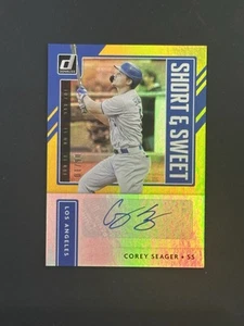 2021 Panini Donruss Corey Seager Short & Sweet Gold Auto #SSS-CS /10 - Bild 1 von 2