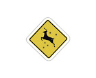Deer Bullet Holes Sign Sticker