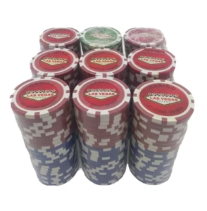 Fichas de póquer de casino de Las Vegas 225 total 120 azul 80 rojo 25 verde - Imagen 1 de 10