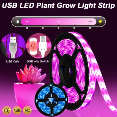 USB Growing Light LED Strip Grow Lamp Hydroponic Dimmable Indoor Plant Flowering - Image 1 of 4