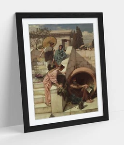 JOHN WILLIAM WATERHOUSE, DIOGENES -FRAMED WALL ART POSTER PRINT 4 SIZES - Picture 1 of 10