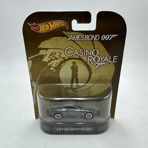 Hot Wheels Retro 007 Bond Casino Royale Aston Martin DBS Real Riders Silver - Picture 1 of 2