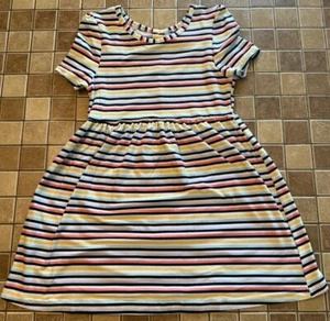 Girls Members Mark Striped Dress Size 7 Multi-color - Picture 1 of 3