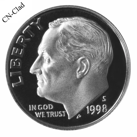 1998 S Roosevelt Dime 10c Gem Deep Cameo Proof CN-Clad US Coin Cover