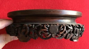 Chinese Carved Wood Display Stand for Kangxi Porcelain Vase or Lamp Base Censer - Picture 1 of 12