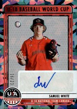 2023 USA Stars and Stripes U18 World Cup Canada Signatures Samuel White Auto /23
