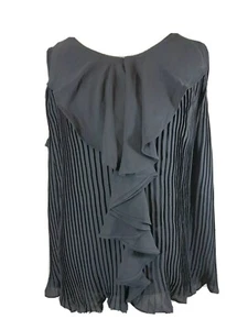 Jennie & Marlis Damen ärmelloses Top Größe 2X schwarz Rüschen neu mit Etikett - Bild 1 von 8