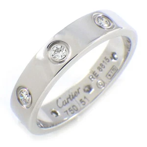 Cartier Ring Love Small Model B4050848 Wedding Band Vis Diamond 750WG #51 US5.5 - Picture 1 of 5