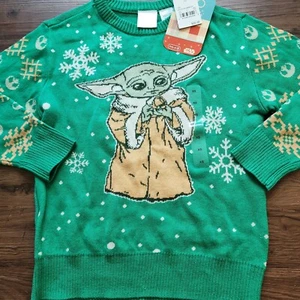 Star Wars: Christmas "Grogu" Sweater, Size Boys XS, Color Green, NWT - Picture 1 of 9