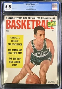 1954 Dell Basketball Magazine v1 #3 BOB COUSY Celtics Cover CGC Graded 5.5 - Picture 1 of 2
