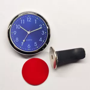 Blue Car Dashboard Clock Stick-On Watch Quartz + Clip For Car Boat Accessories - Picture 1 of 9