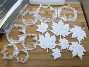 Maple Leaf Shaped Cutter Set with Basic Pattern Inserts, Set of 7 different size - Picture 1 of 3