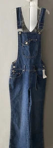 NWT Revolt Blue Jean Denim Overall Girls Sz 10 Camo Lining Med Wash Bibs Pants - Picture 1 of 8