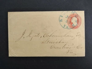 Virginia: Richmond 1850s 3c Entire Cover, Blue CDS - Picture 1 of 2