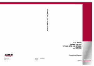CASE IH STX380 STX430 STX480 STX530 FOR STEIGER TRACTORS OPERATOR`S MANUAL - Picture 1 of 1