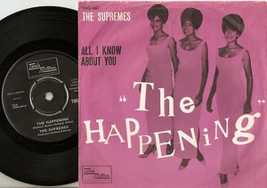 THE SUPREMES THE HAPPENING & ABOUT YOU DANISH 45+PS 1967 MOD NORTHERN SOUL TAMLA - Imagen 1 de 2