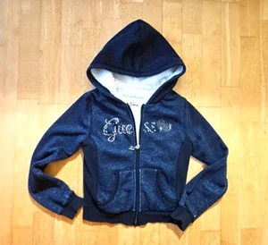 Guess Girl Jacket Sherpa Lined Hoodie Bling Black 7 years - Picture 1 of 9