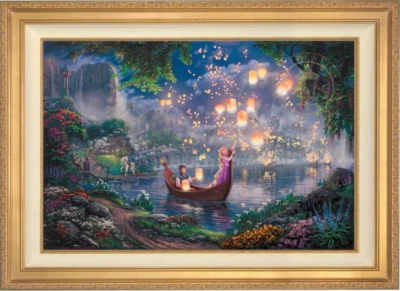 DISNEY ~ Thomas Kinkade ~ Tangled ~ 12x18  ~ Publisher Proof Oil on Canvas - Image 1 of 4