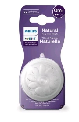 Philips AVENT BPA Free Natural Flow Newborn Nipples (Pack of 2) New, Sealed. - Image 1 of 4