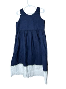 Vintage Hartstrings Linen Blend Blue Dress Size 6 - Picture 1 of 10