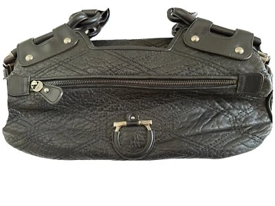 Salvatore Ferragamo Black Leather Handbag - Image 1 of 4