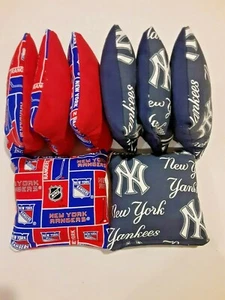 8 Cornhole Bag Set Corn Hole New York Rangers und Yankees - Bild 1 von 1