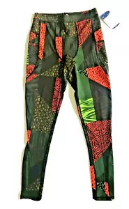 New WITHOUT WALLS Patchwork Print Compression Leggings Running Tight Pant sz L - Picture 1 of 9