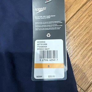 Speedo Crop T-Shirt Navy Blue NWT Size Small Women’s - Picture 1 of 5