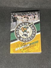 Woody The Woodchuck 2010 Wisconsin Woodchucks Auto Signed Pocket Schedule Card