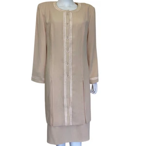 Frank Usher Vintage Ladies Cream Top and Skirt Set UK 14-16 | US 10-12 - Picture 1 of 12