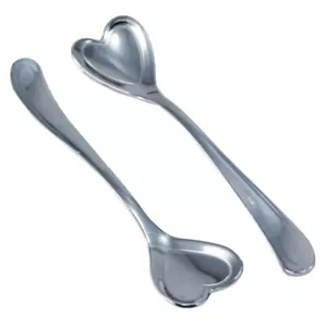 Juego de 6 cucharaditas en forma de corazón, color plata, perfectas para servir café-té - Imagen 1 de 8