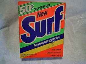 SURF SAMPLE SIZE LAUNDRY DETERGENT BOX SEALED 6.2oz. lever brothers,new york,ny - Picture 1 of 4