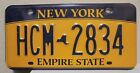 2012 NEW YORK  EMPIRE STATE GOLD LICENSE PLATE HCM 2834 USED
