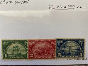 US Stamps - 614-616 - MH - SCV = 21.05 - Picture 1 of 1