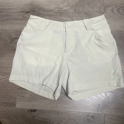 Columbia PFG 女式 8 码棕褐色钓鱼短裤口袋 5 英寸内缝 — 第 1/4 张图片