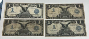 1899 Black Eagle 1 $ Silber Zertifikat Lot 4 verschiedene Signaturen Paare X16 - Bild 1 von 8