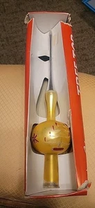 Topper de árboles Mid-Centry vintage vidrio soplado a mano Polonia pintado a mano 22 pulgadas - Imagen 1 de 9