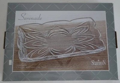 Shannon Crystal by Godinger Serenade Pattern Rectangular Tray NIB - Image 1 of 3