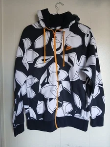 Sudadera con capucha Nike para hombre blanca y negra floral cremallera completa talla mediana - Imagen 1 de 11