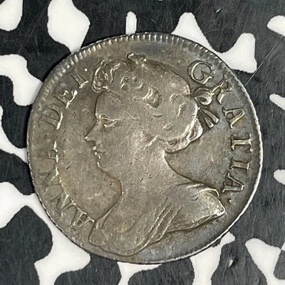 Lote de 6 pence 1711 Grã-Bretanha Queen Anne #JM0436 prata! - Imagem 1 de 2