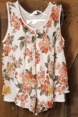 Women's sleeveless top fully lined size medium Cotton/polyester/spandex - image 1 of 4