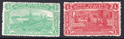 New Zealand MM 1906 Christchurch Exhibition 1/2 and 1d values - Image 1 of 2