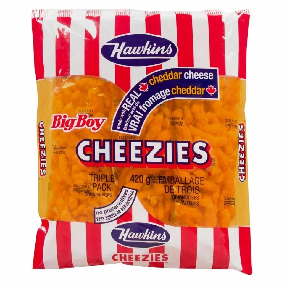 Hawkins Big Boy Cheezies Real Cheddar Cheese 4 X 420g Bags Canada
