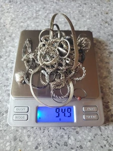 Sterling Silver Necklace's Ring Misc Lot # 1d scrap or wear - Picture 1 of 9