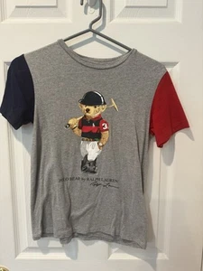 Boys Ralph Lauren size 8 color block teddy bear T-shirt - Picture 1 of 4