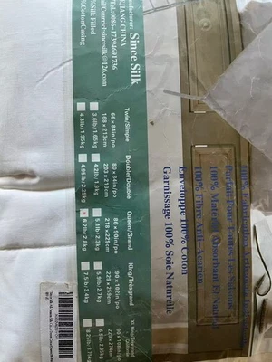 Шелковое одеяло с хлопковым покрытием королевский размер толще 86 * 90 дюймов / 6,2 фунтов шелк заполненный - Изображение 1 из 4