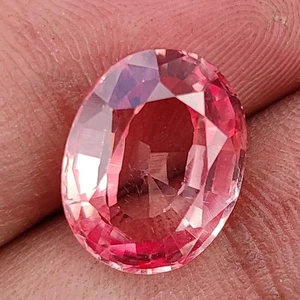 Ovelform 10,70 ct natürlicher zertifizierter rosafarbener Saphir loser Edelstein 14 x 11 x 6 mm - Bild 1 von 4