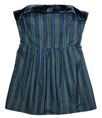 Nuevo con etiquetas Vestido de fiesta de vacaciones Vineyard Vines negro a cuadros sin tirantes talla 16 Foto 1 de 4